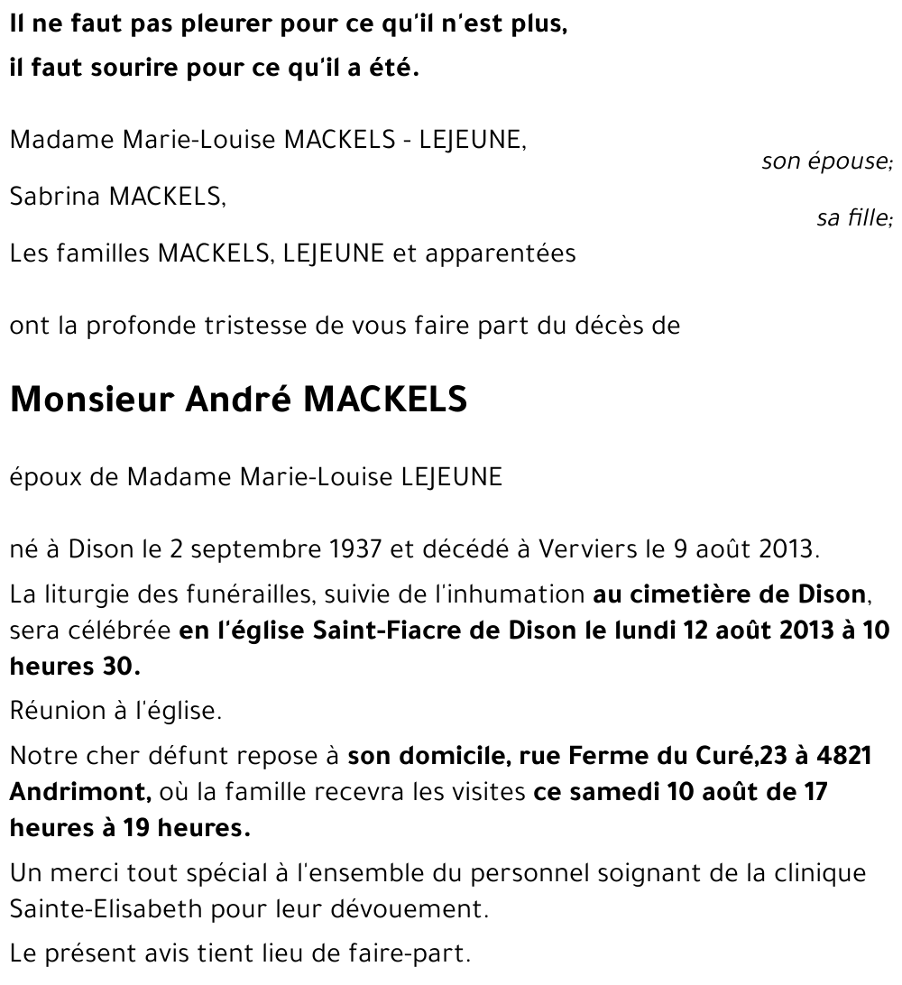 André MACKELS