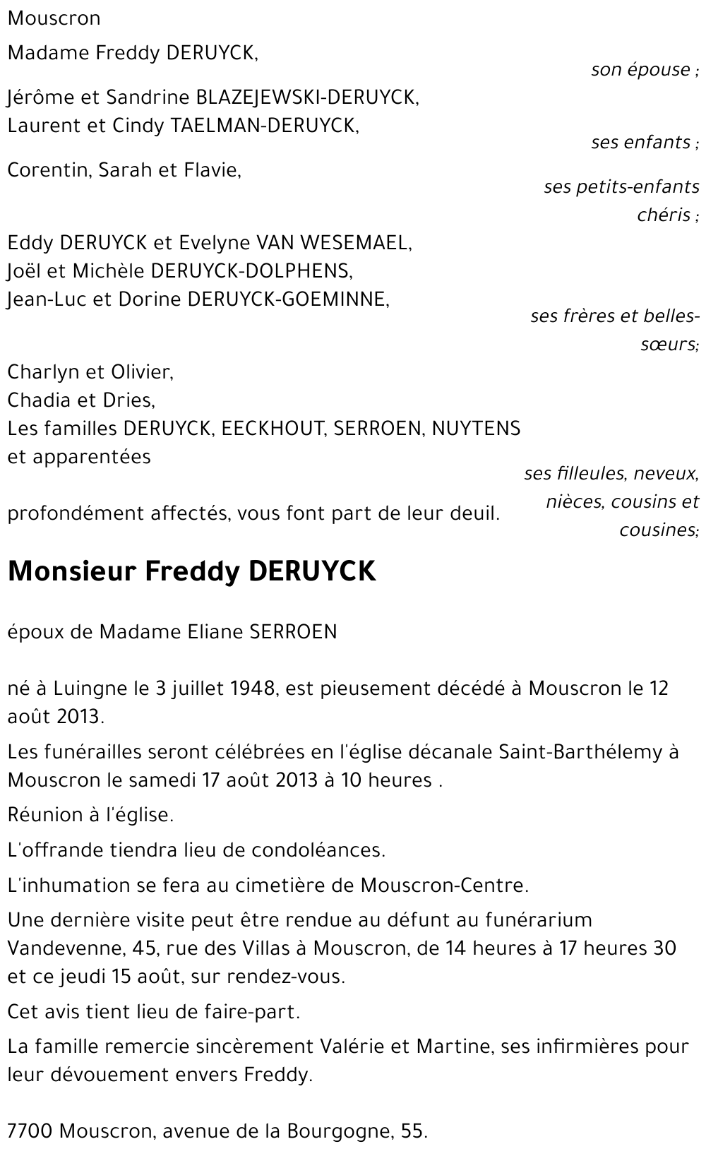 Freddy DERUYCK