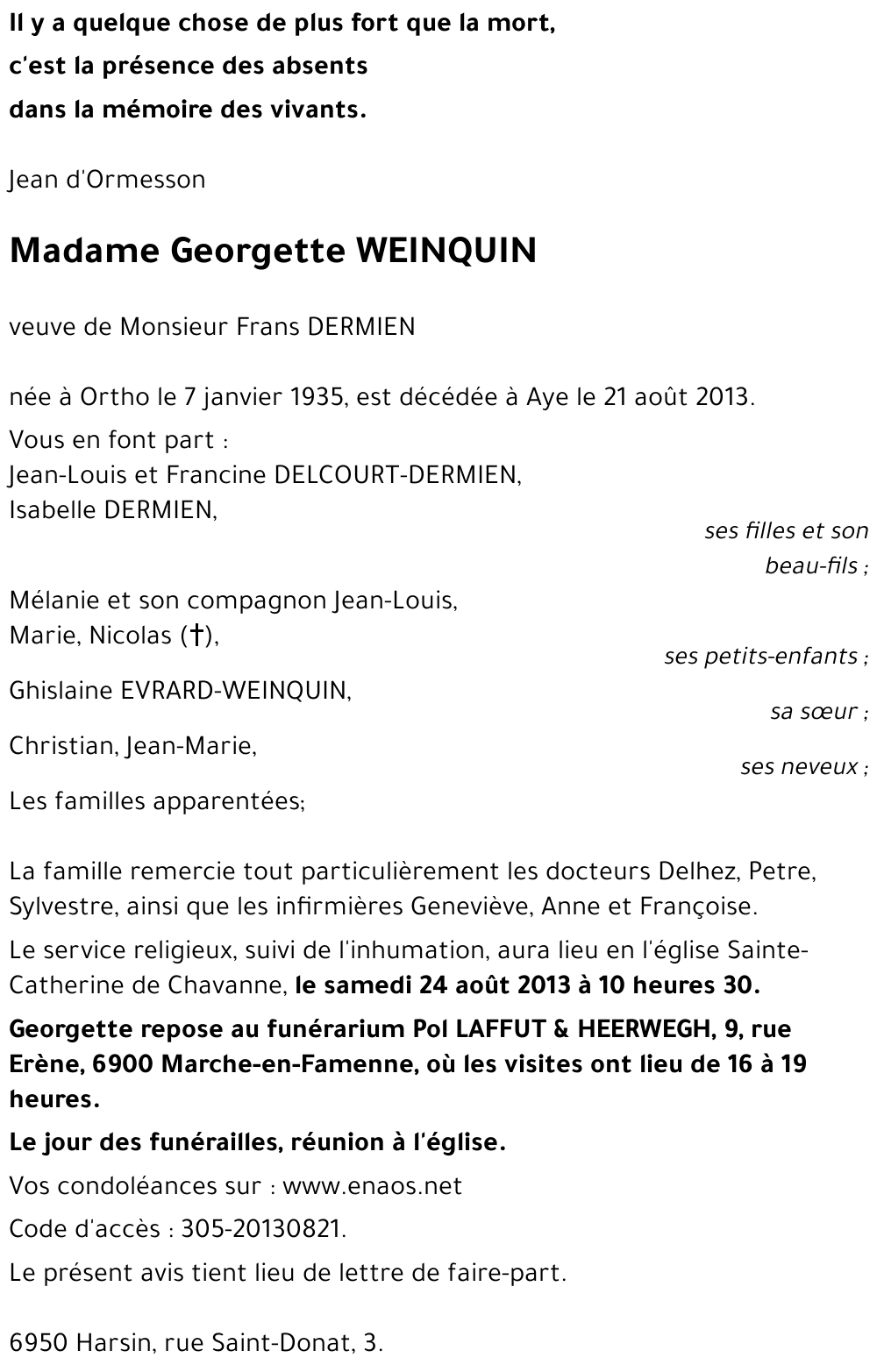 Georgette WEINQUIN