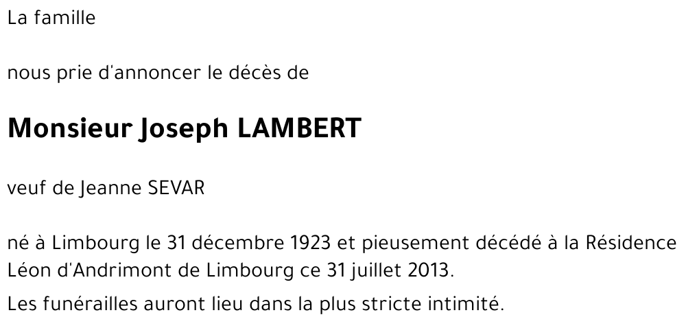 Joseph LAMBERT