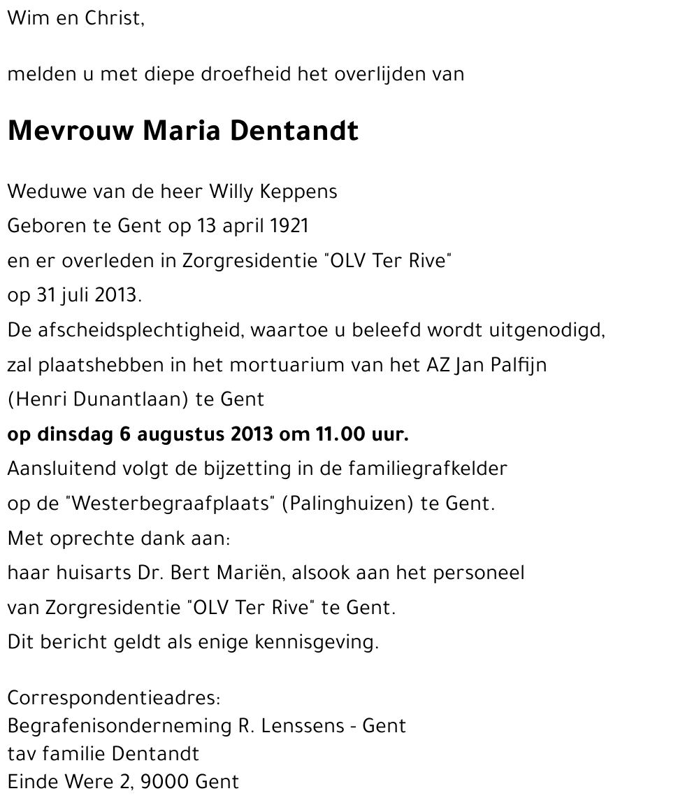 Maria Dentandt