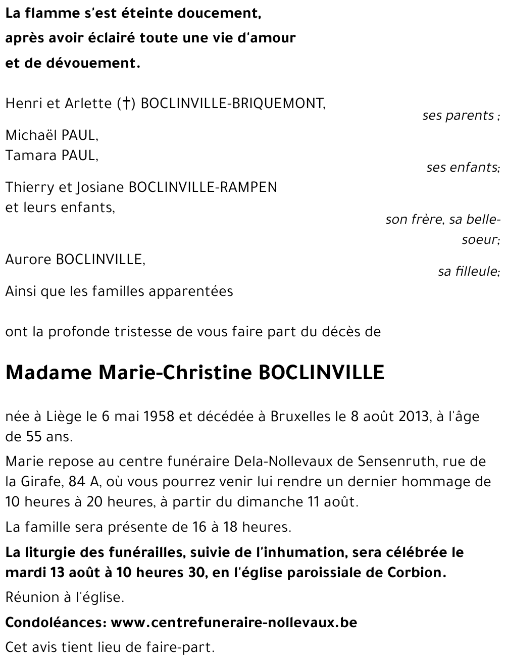 Marie BOCLINVILLE