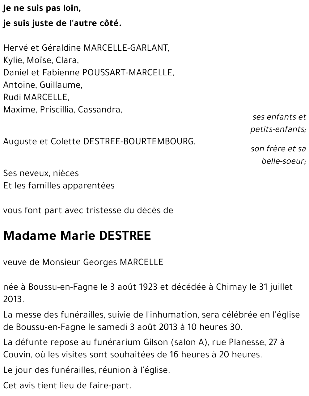 Marie DESTREE