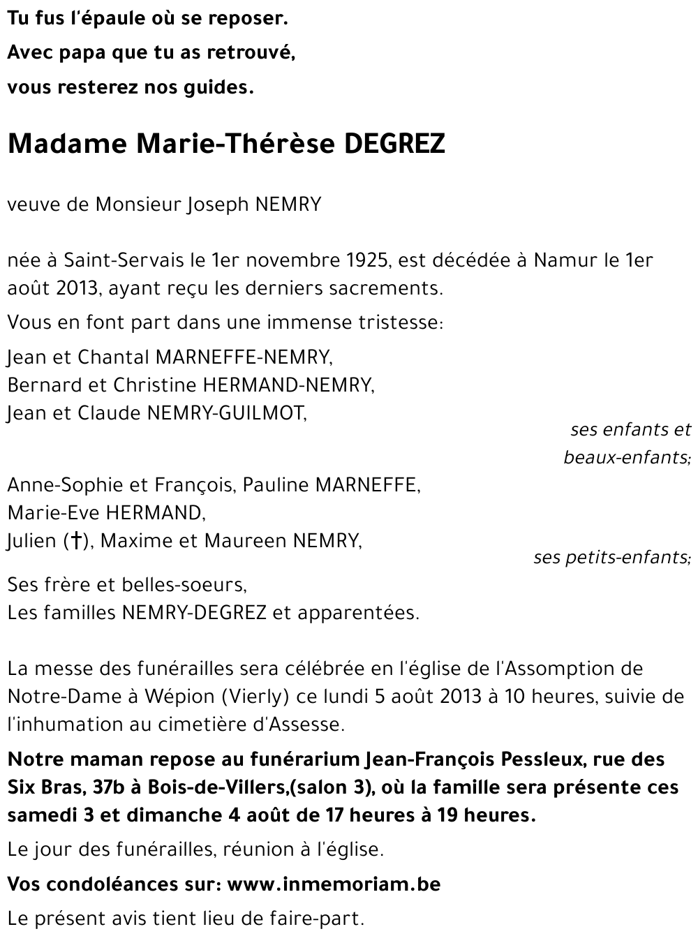 Marie-Thérèse DEGREZ