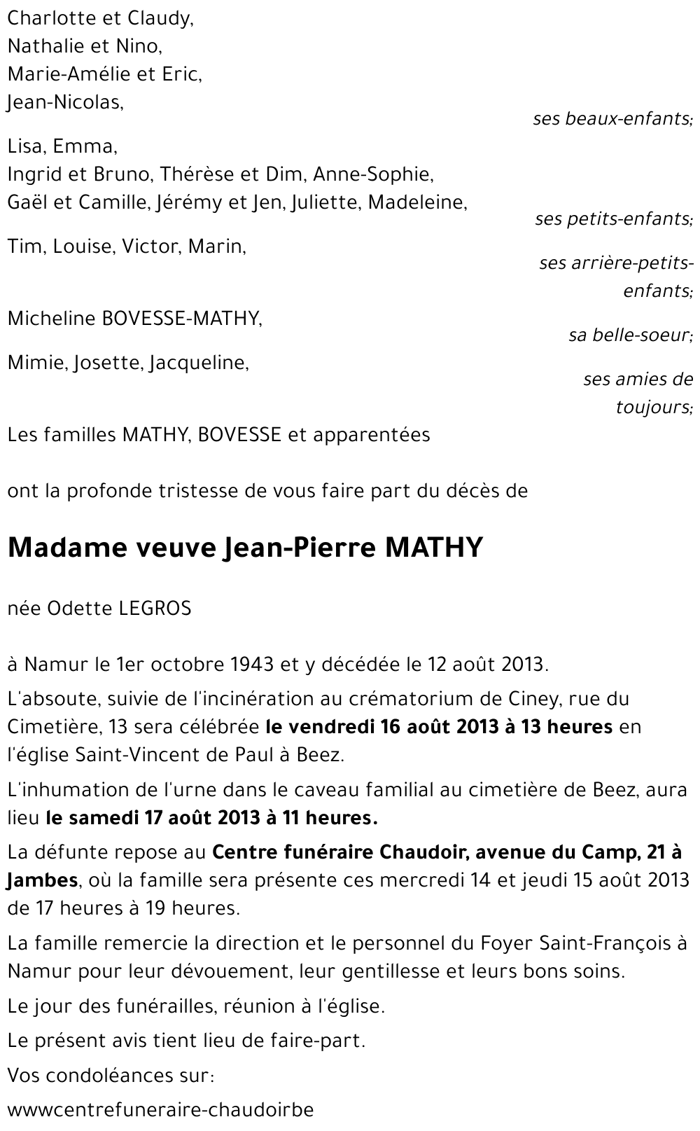 Odette LEGROS