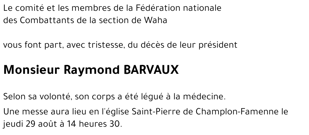 Raymond BARVAUX