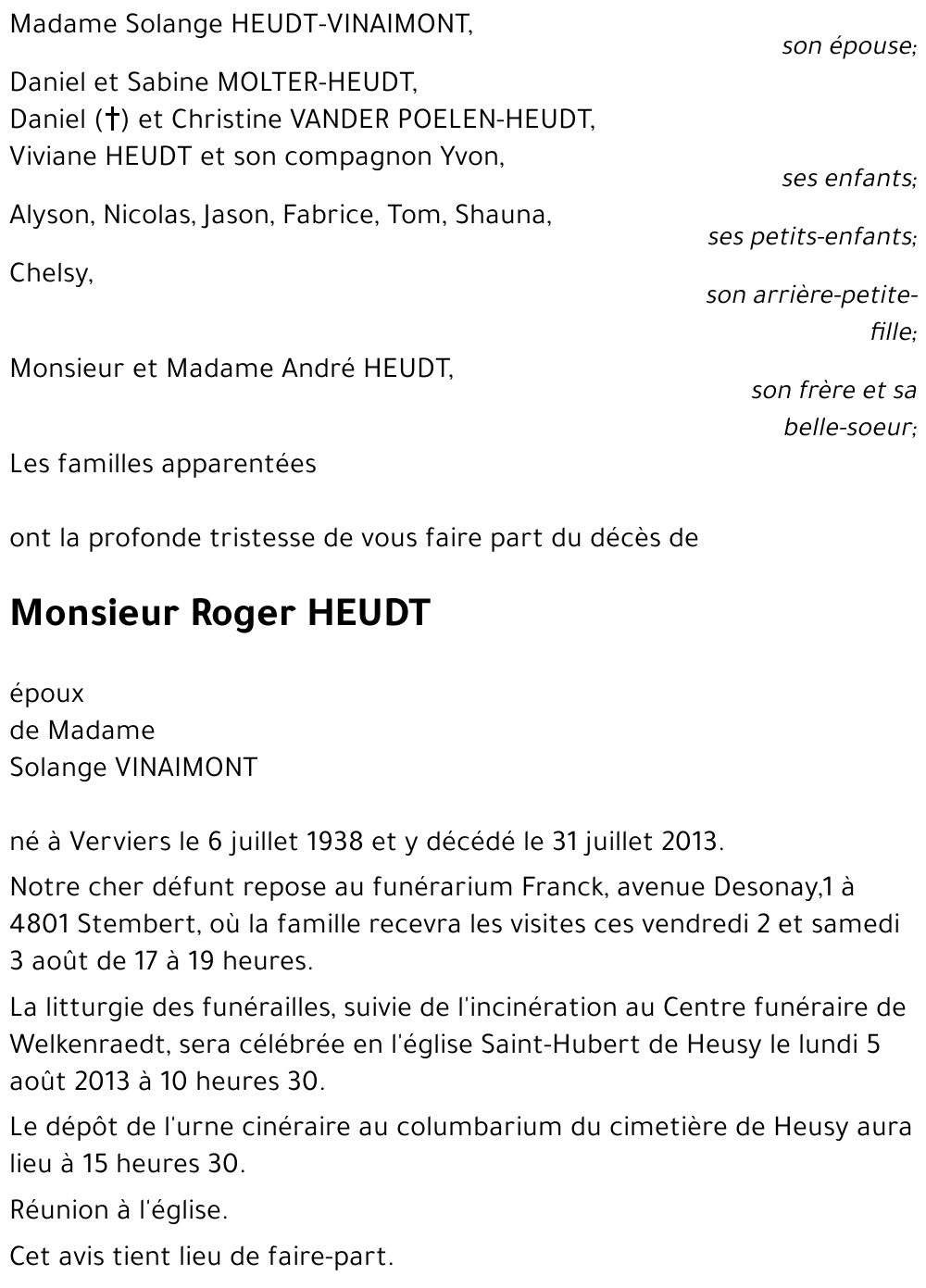 Roger HEUDT