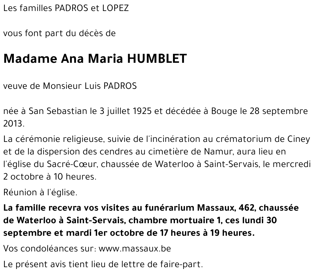 Ana Maria HUMBLET