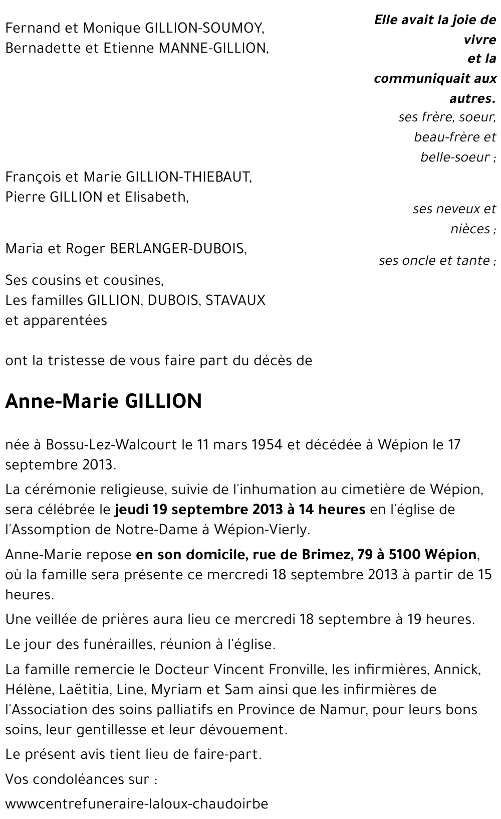 Anne-Marie GILLION