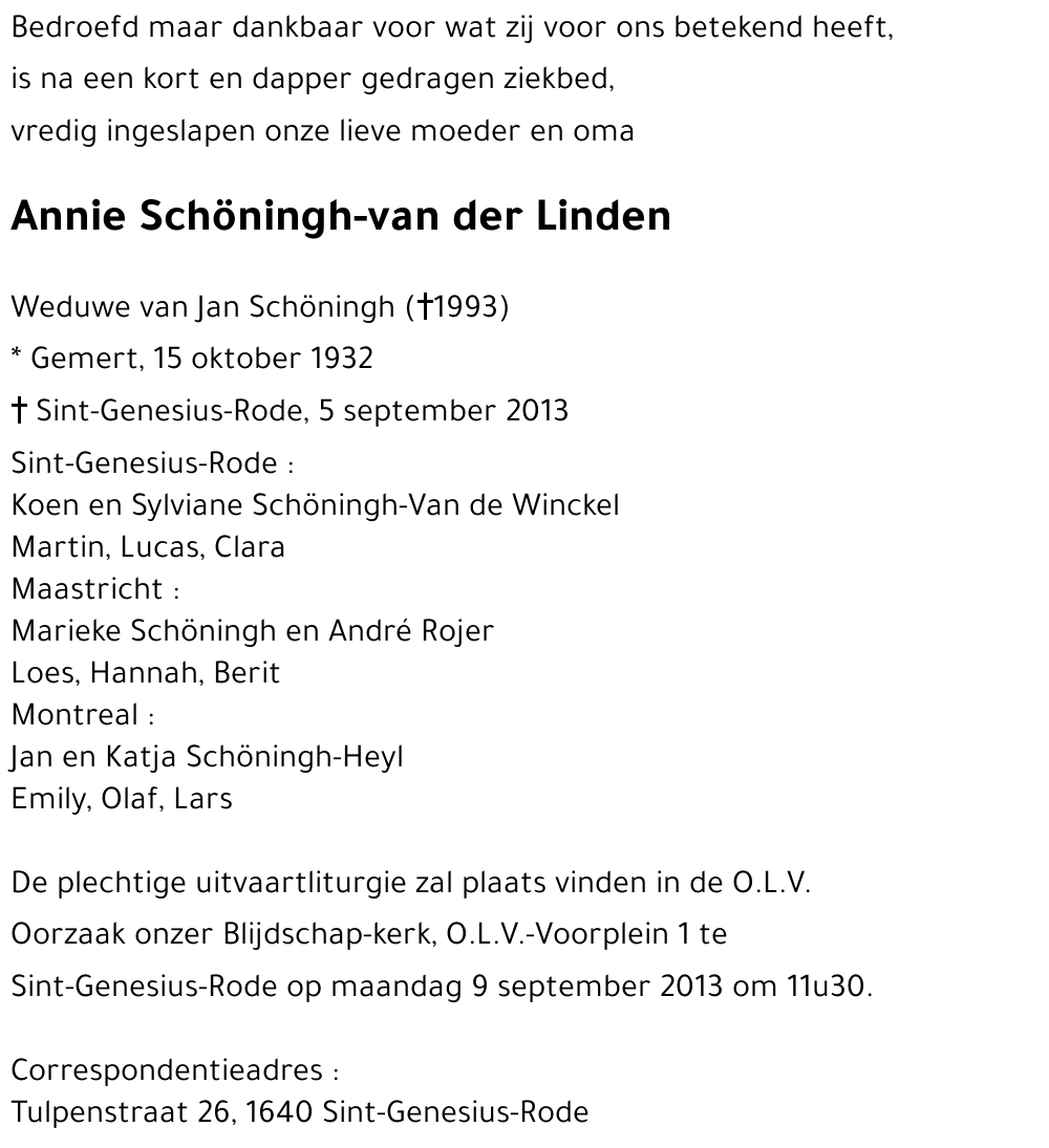 Annie Schöningh-van der Linden