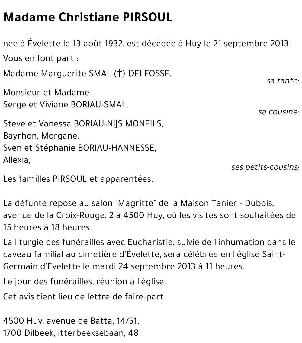 Christiane PIRSOUL