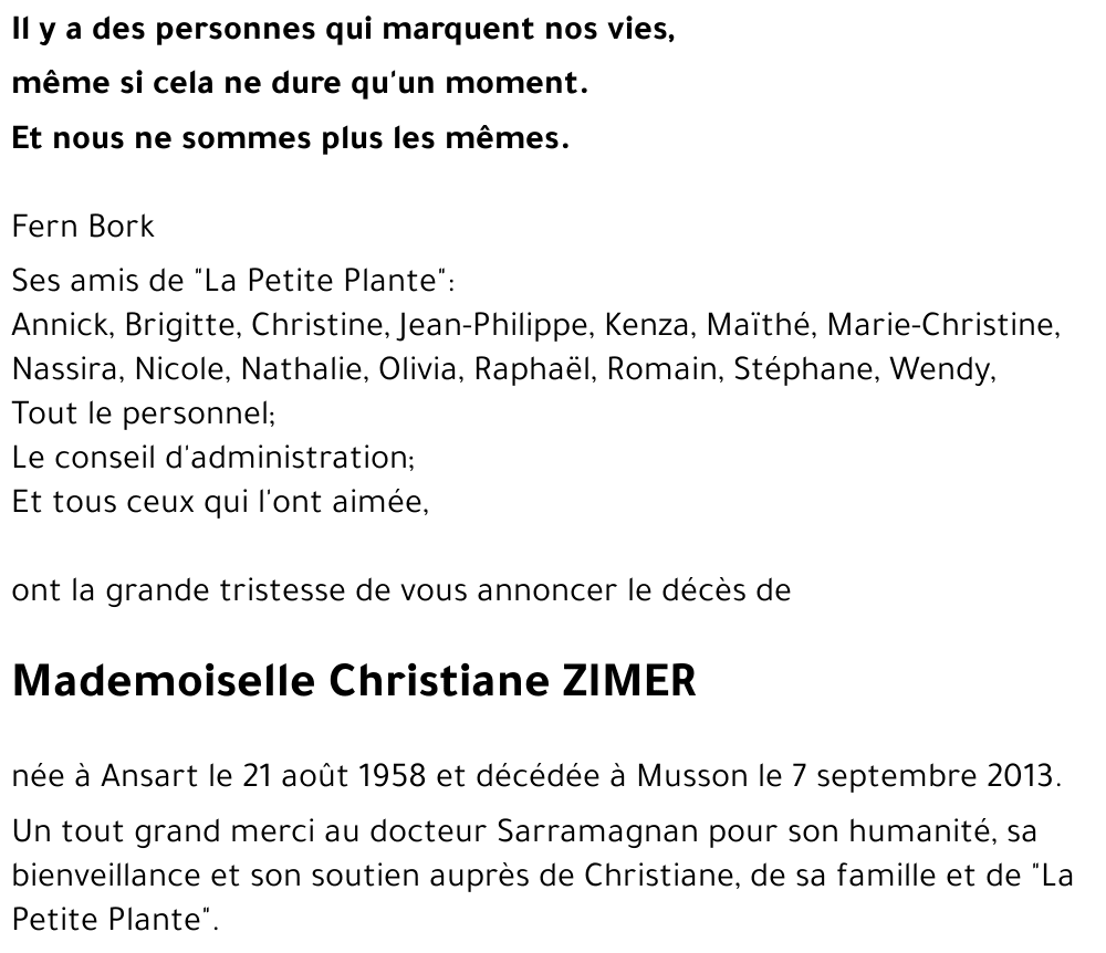 Christiane ZIMER