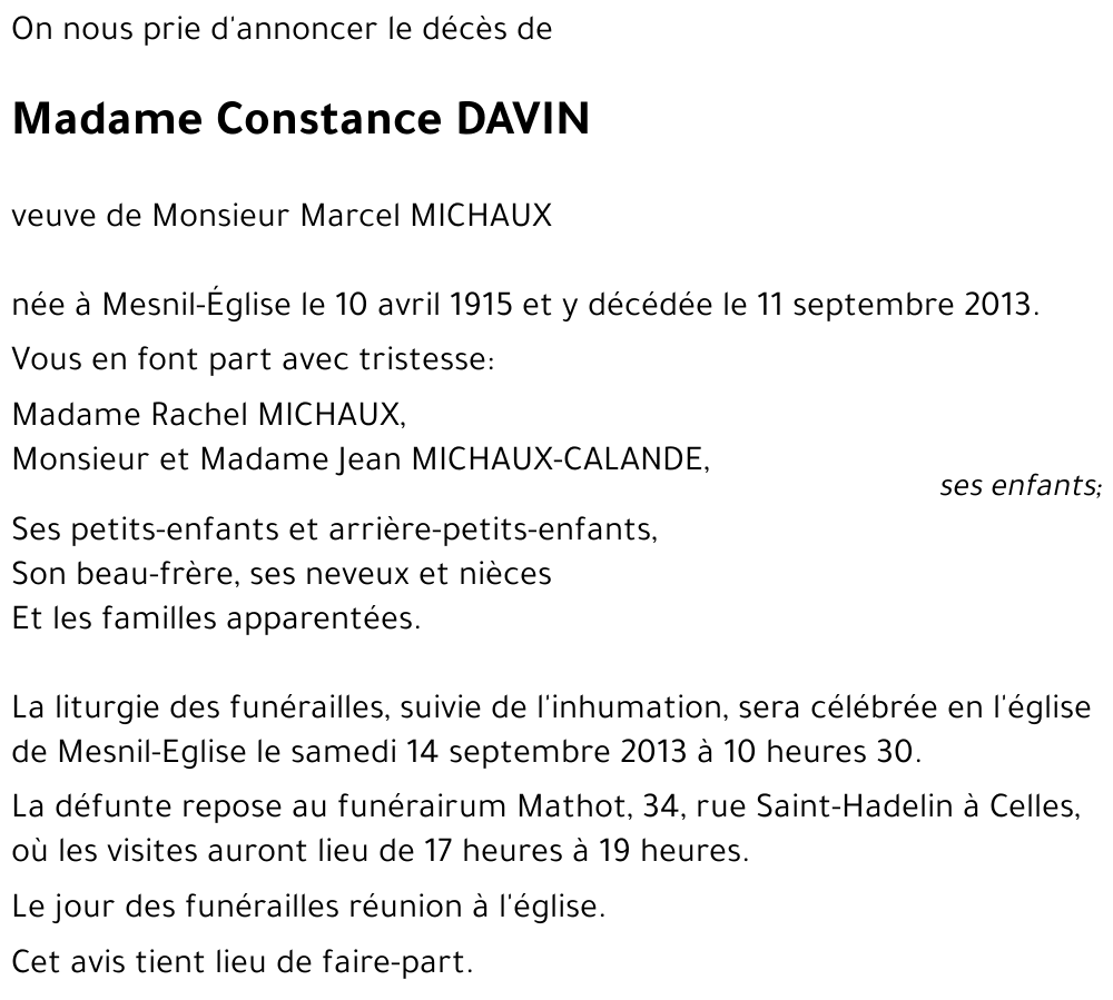 Constance DAVIN