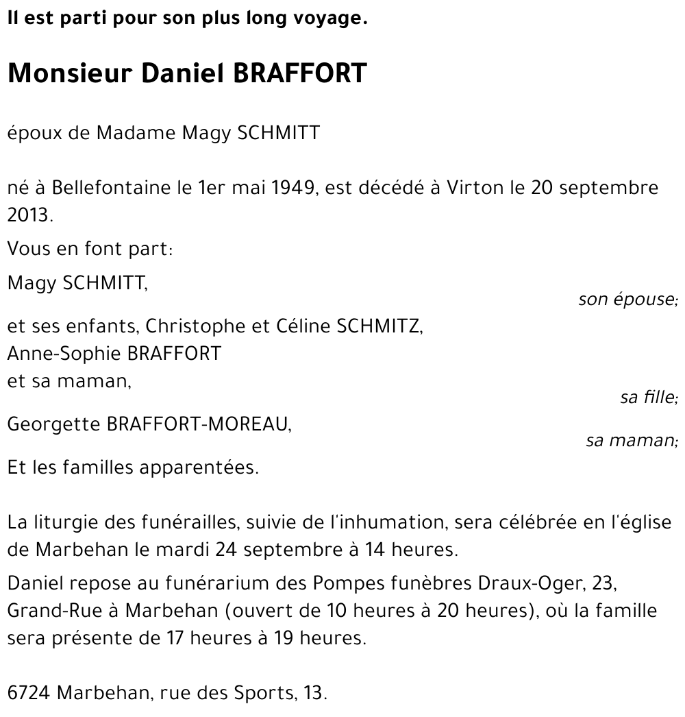 Daniel BRAFFORT