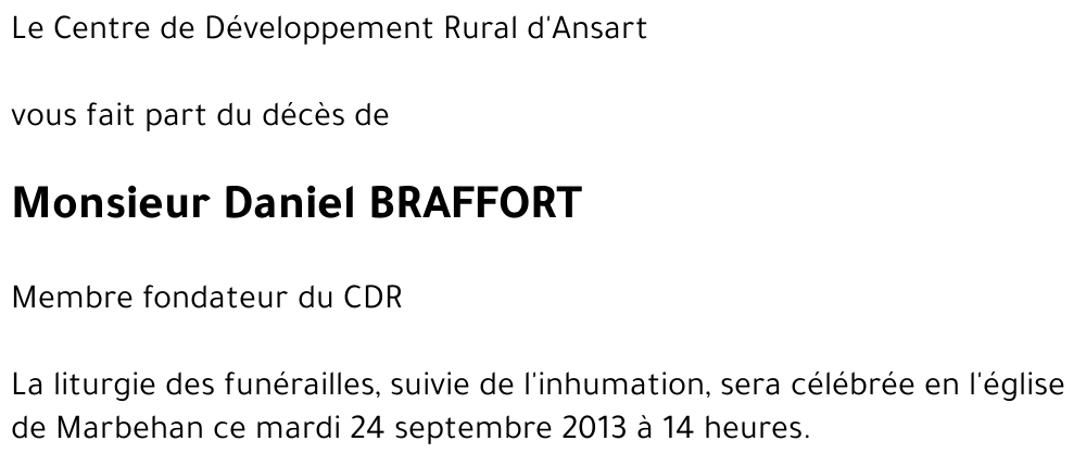 Daniel BRAFFORT