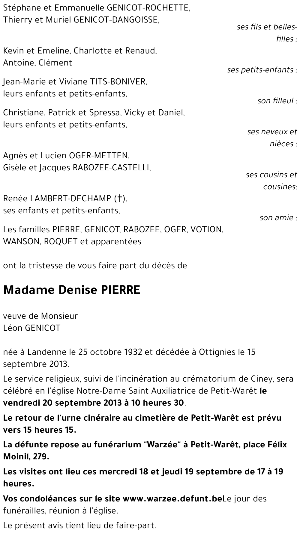 Denise PIERRE