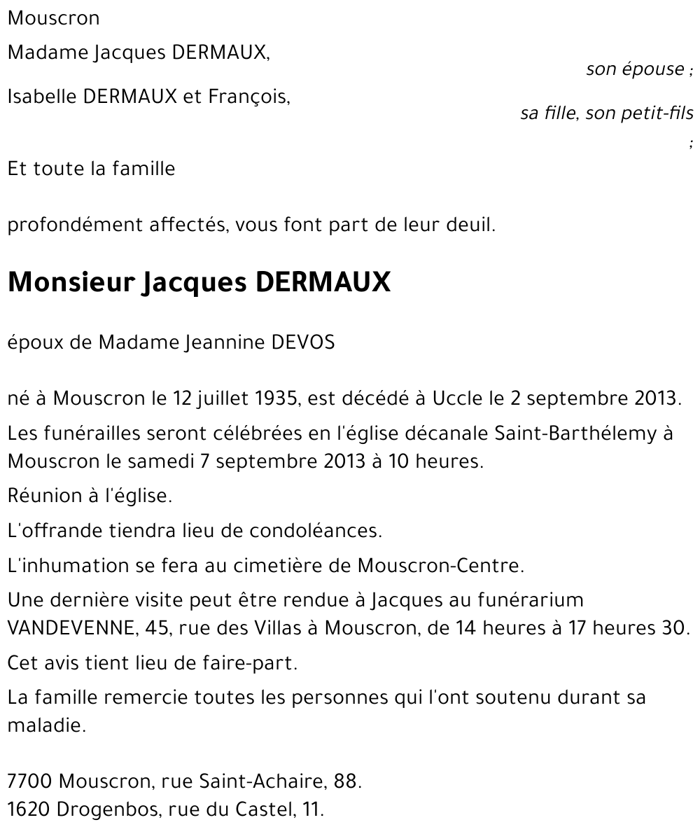 Jacques DERMAUX