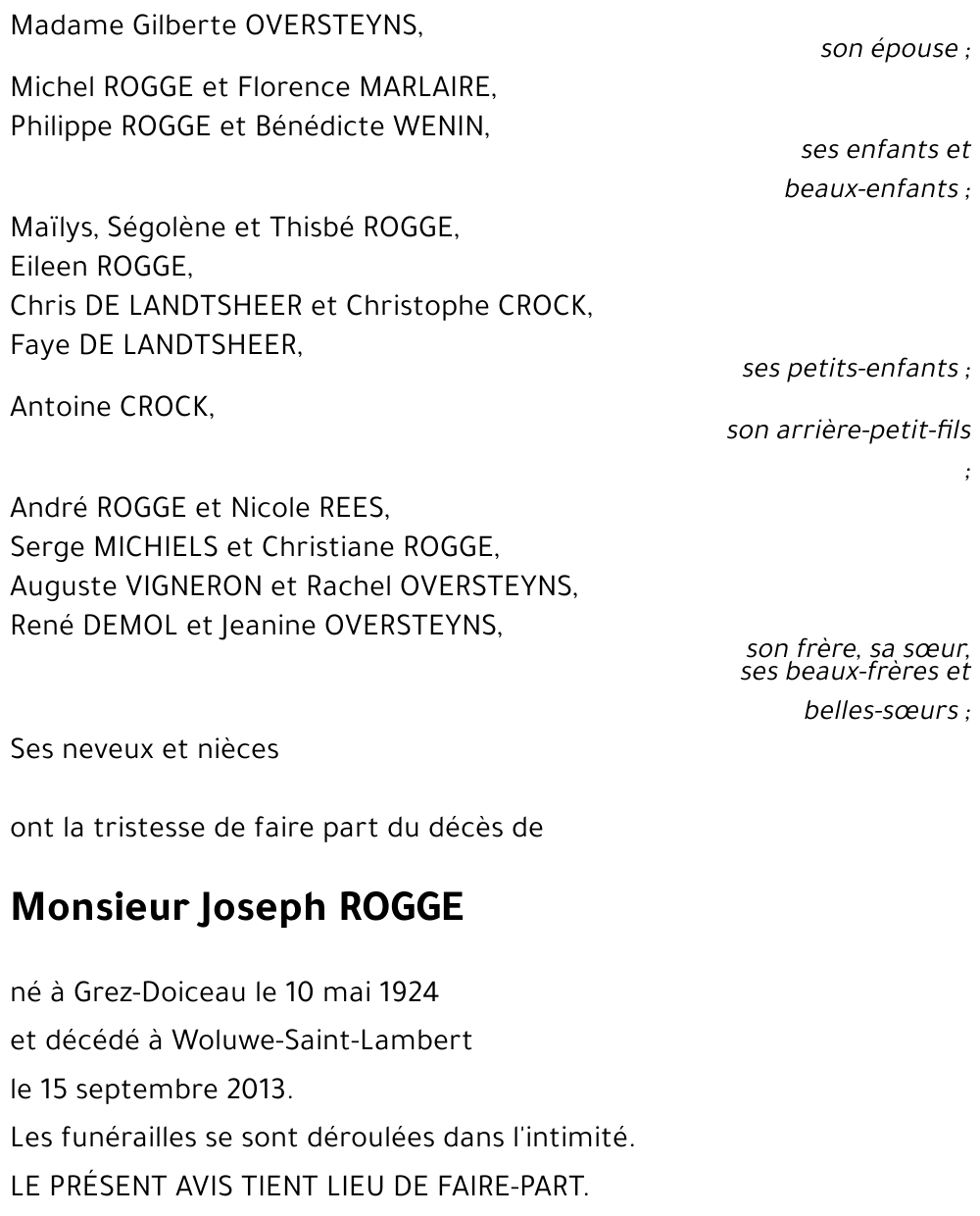 Joseph ROGGE