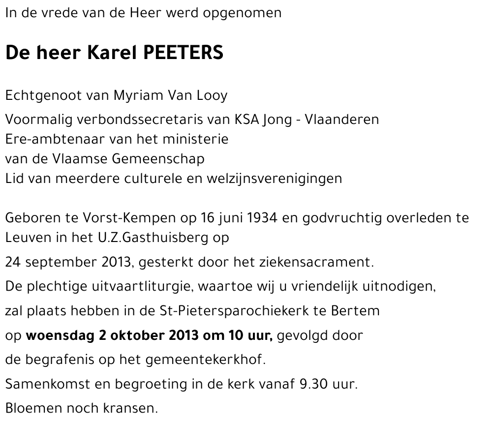 Karel PEETERS