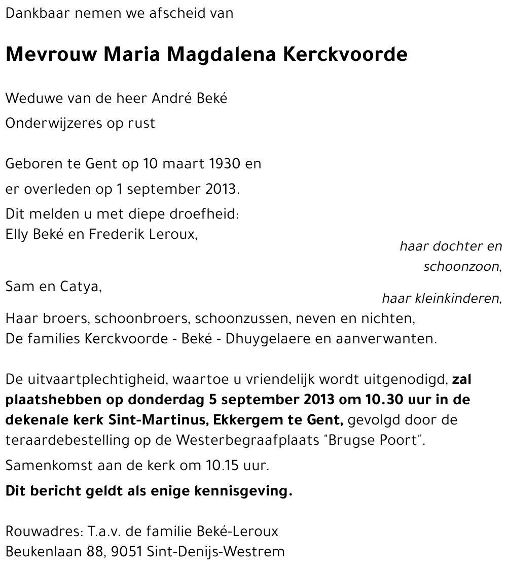 Maria Magdalena Kerckvoorde