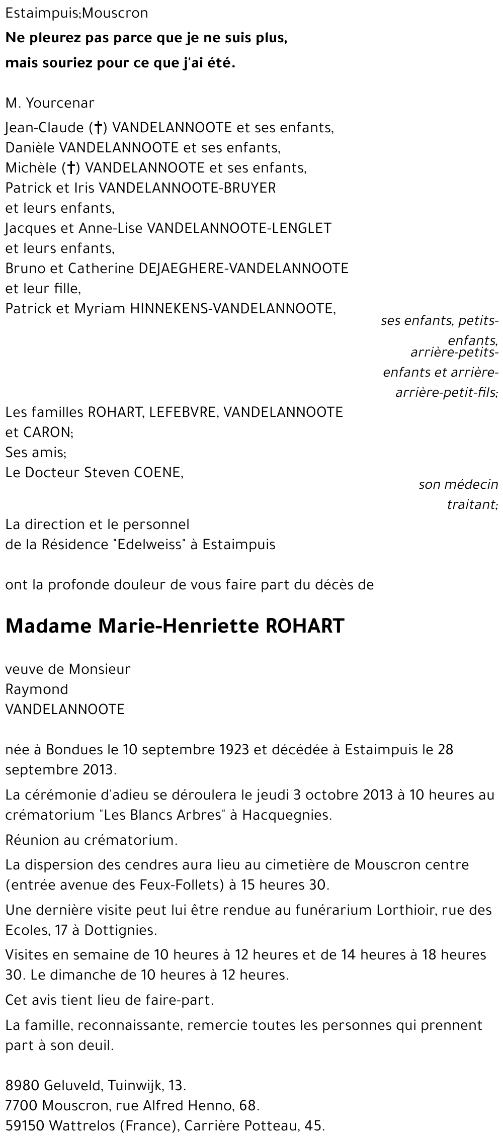 Marie-Henriette ROHART