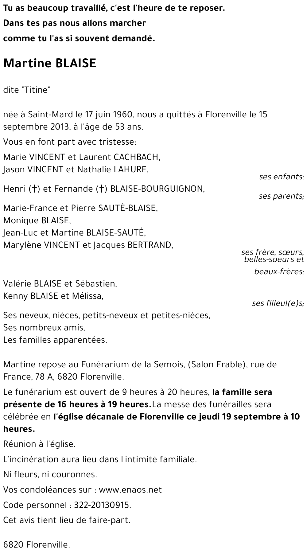 Martine BLAISE