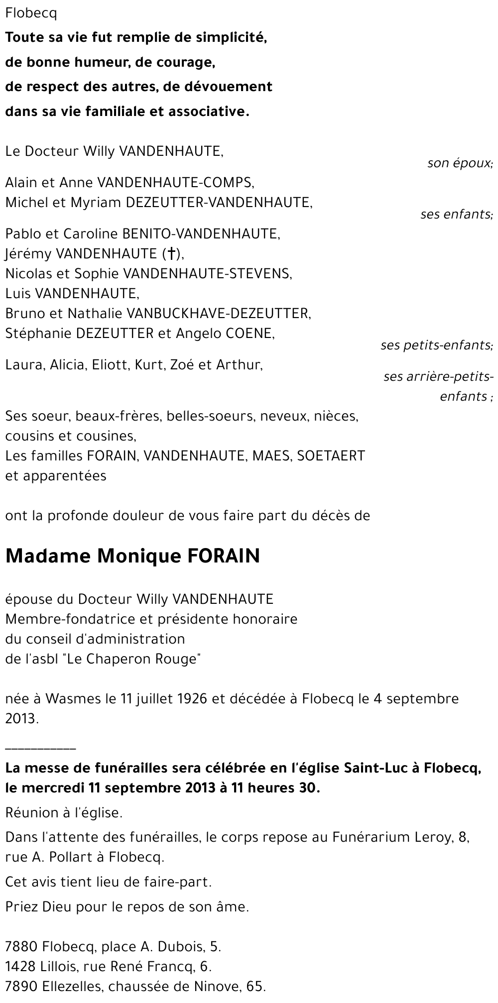 Monique FORAIN