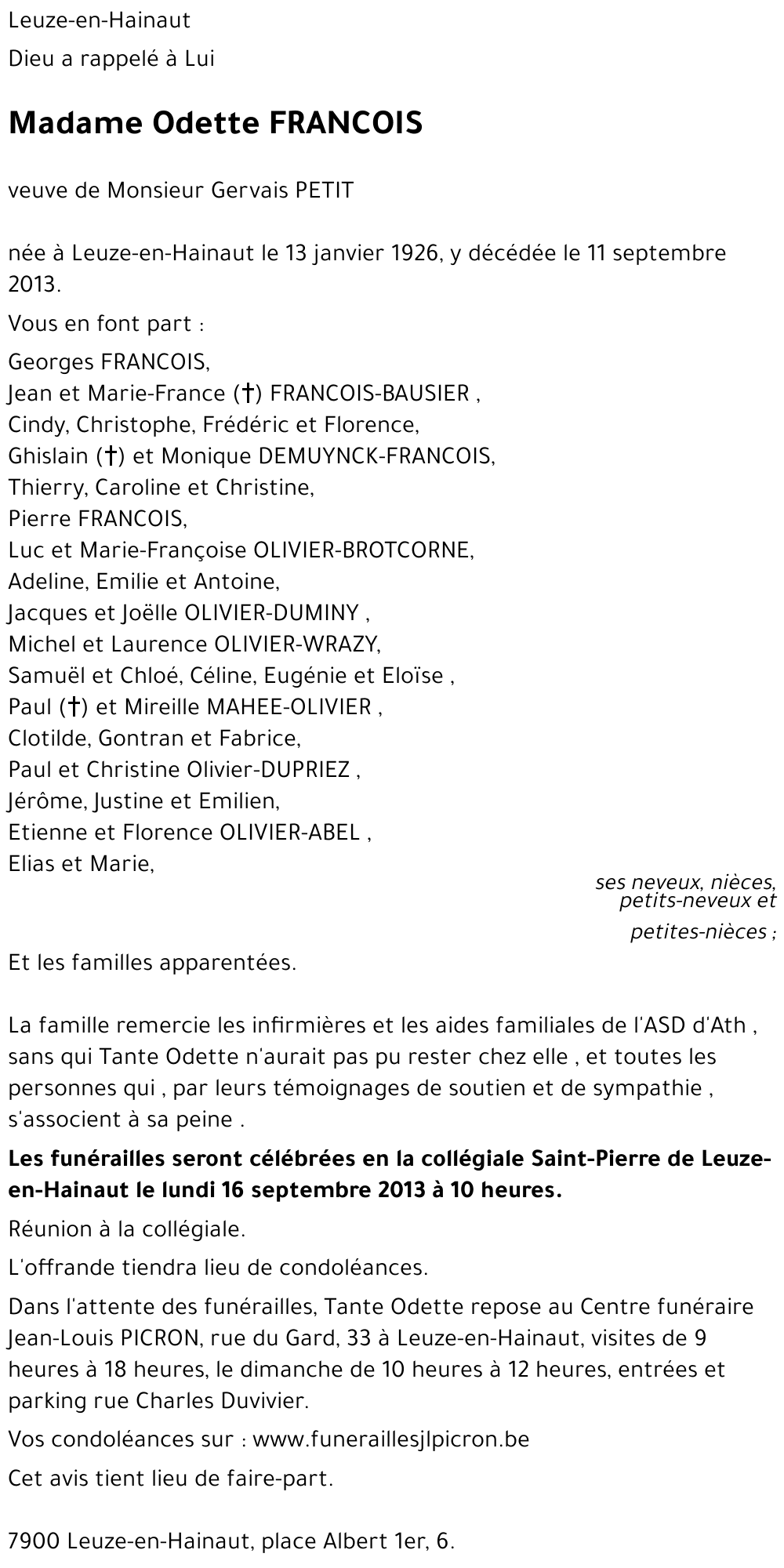 Odette FRANCOIS