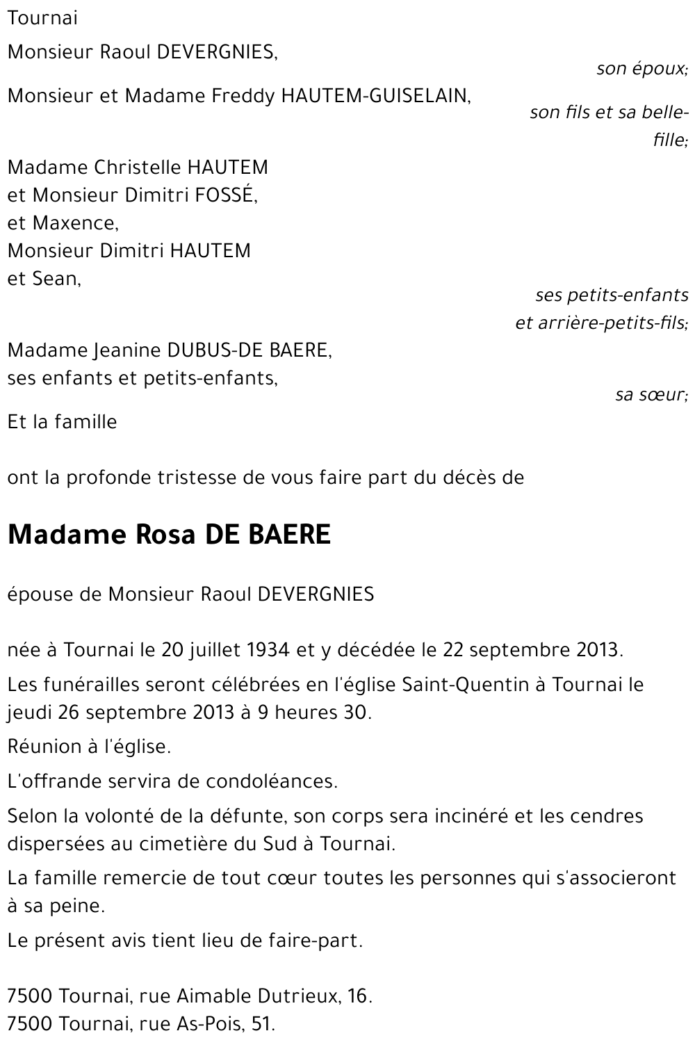 Rosa DE BAERE