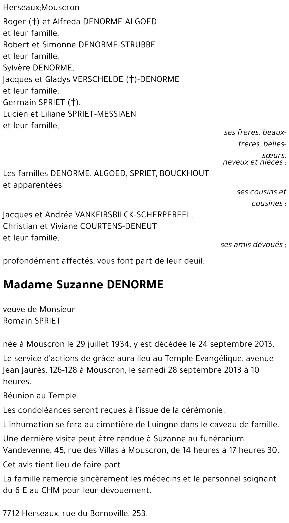 Suzanne DENORME