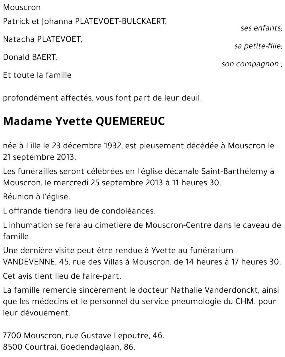 Yvette QUEMEREUC