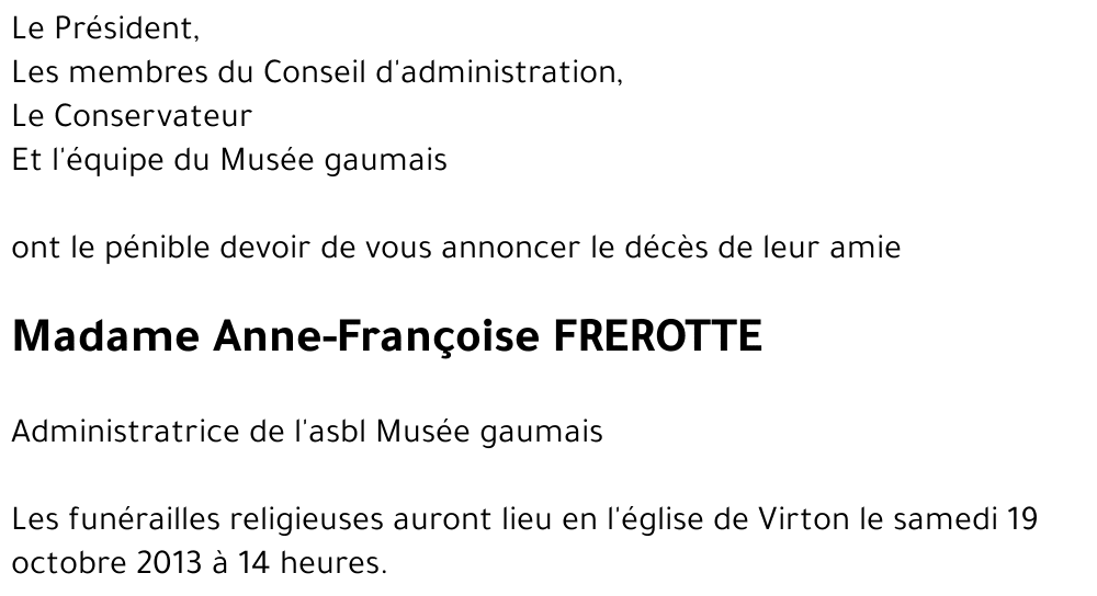 Anne-Françoise FREROTTE