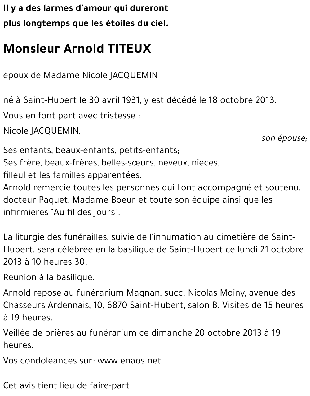 Arnold TITEUX