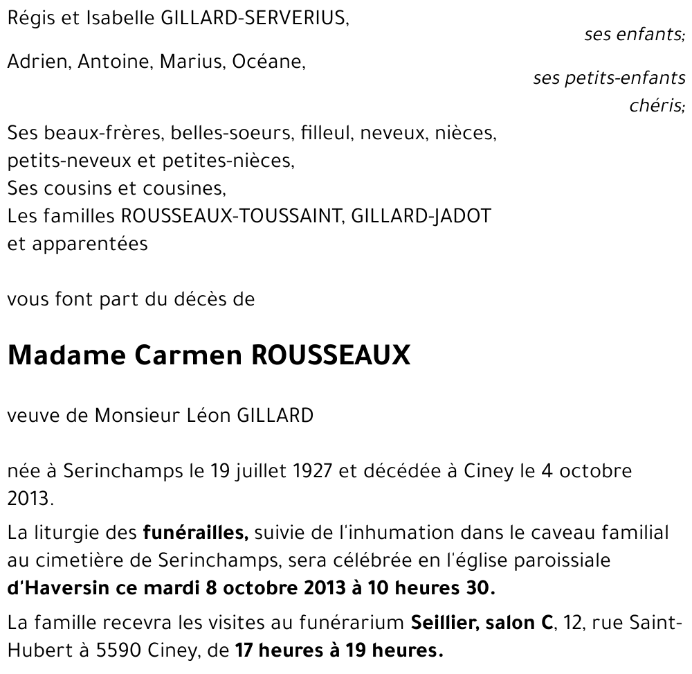 Carmen ROUSSEAUX
