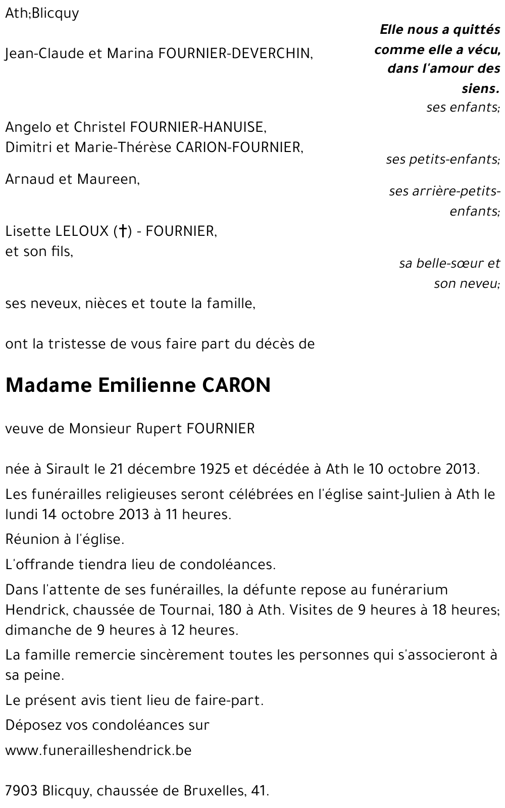Emilienne CARON