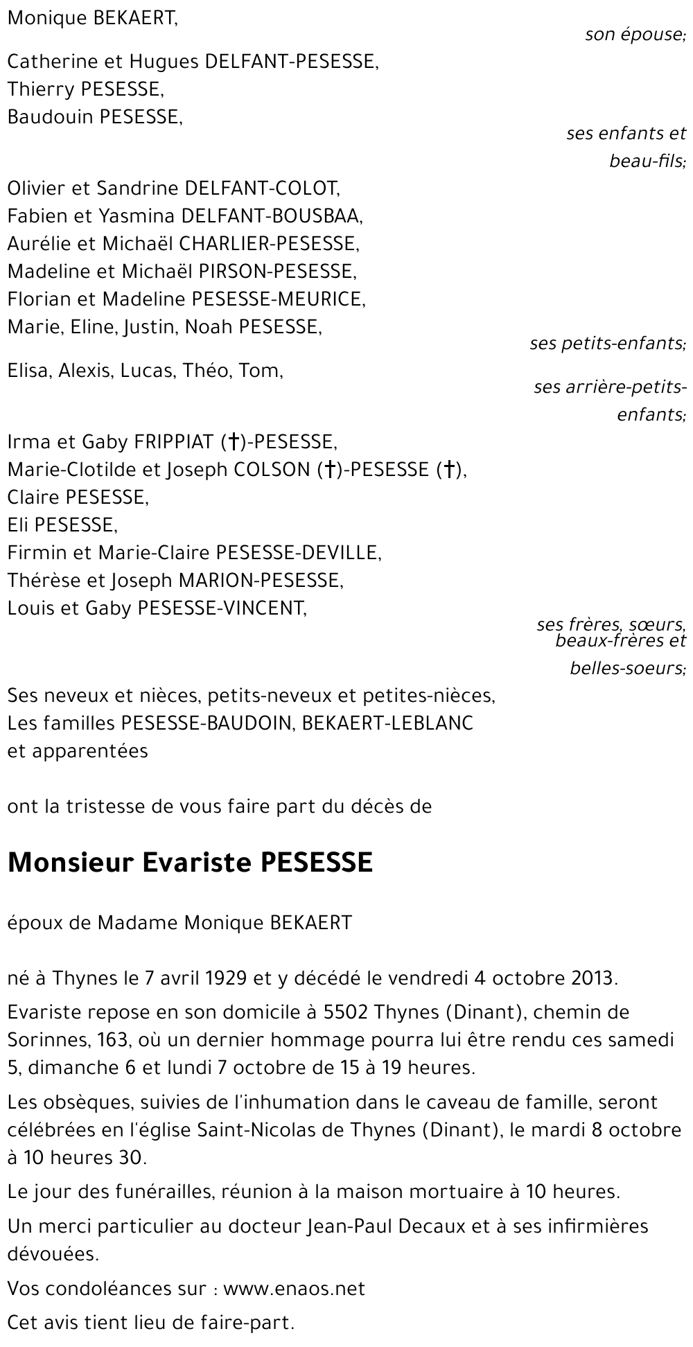 Evariste PESESSE