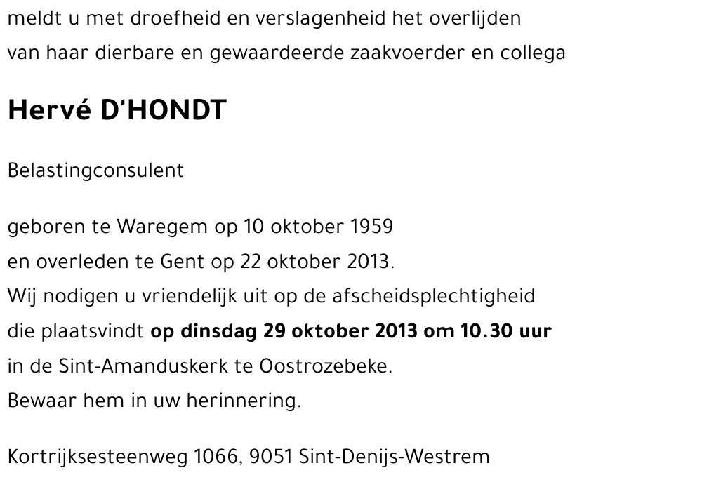 Hervé D'HONDT