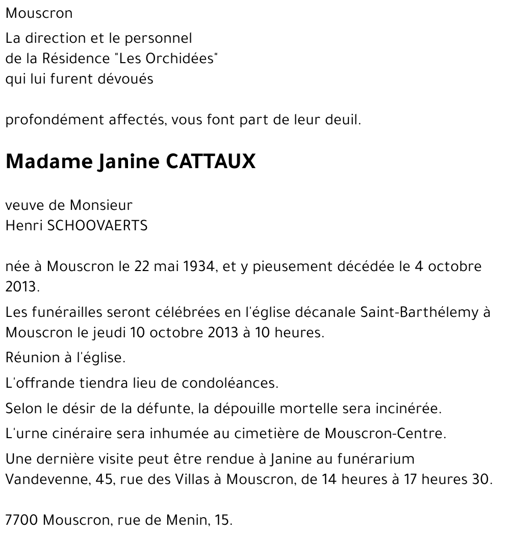 Janine CATTAUX