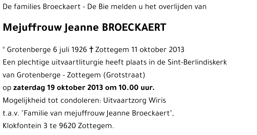 Jeanne BROECKAERT