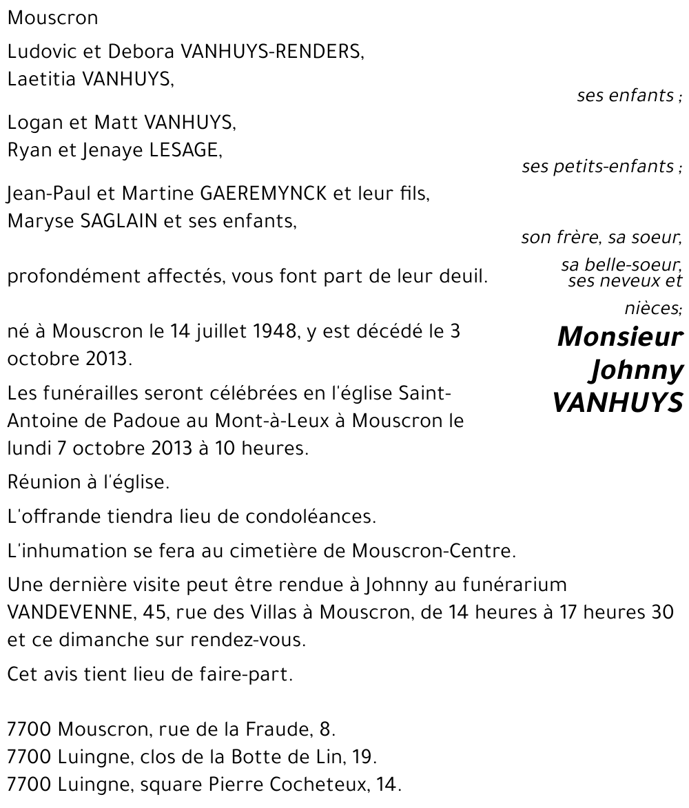 Johnny VANHUYS
