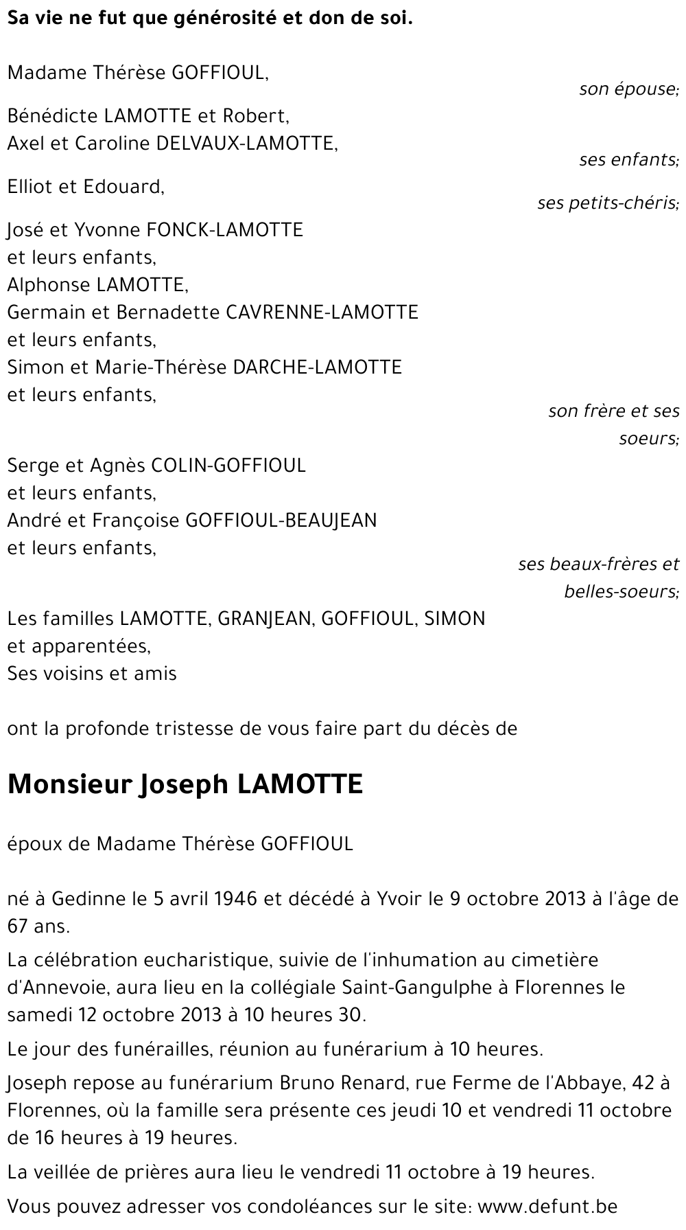 Joseph LAMOTTE