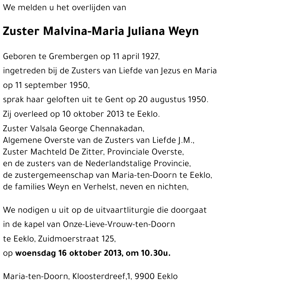 Juliana WEYN