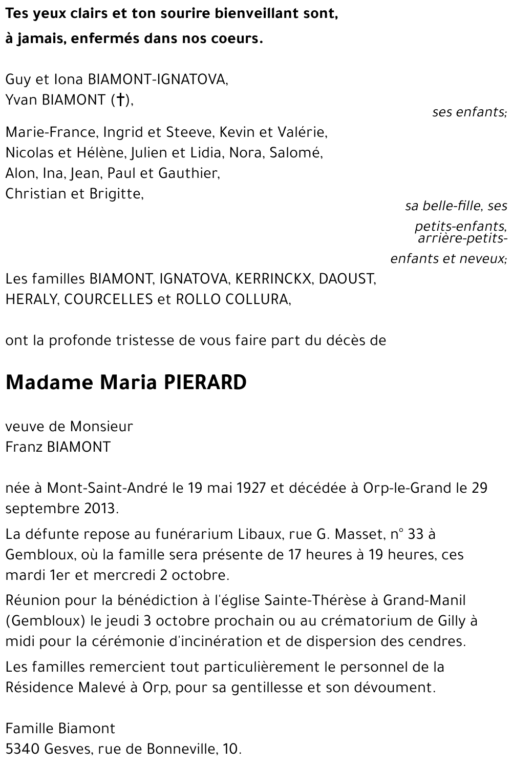 Maria PIERARD