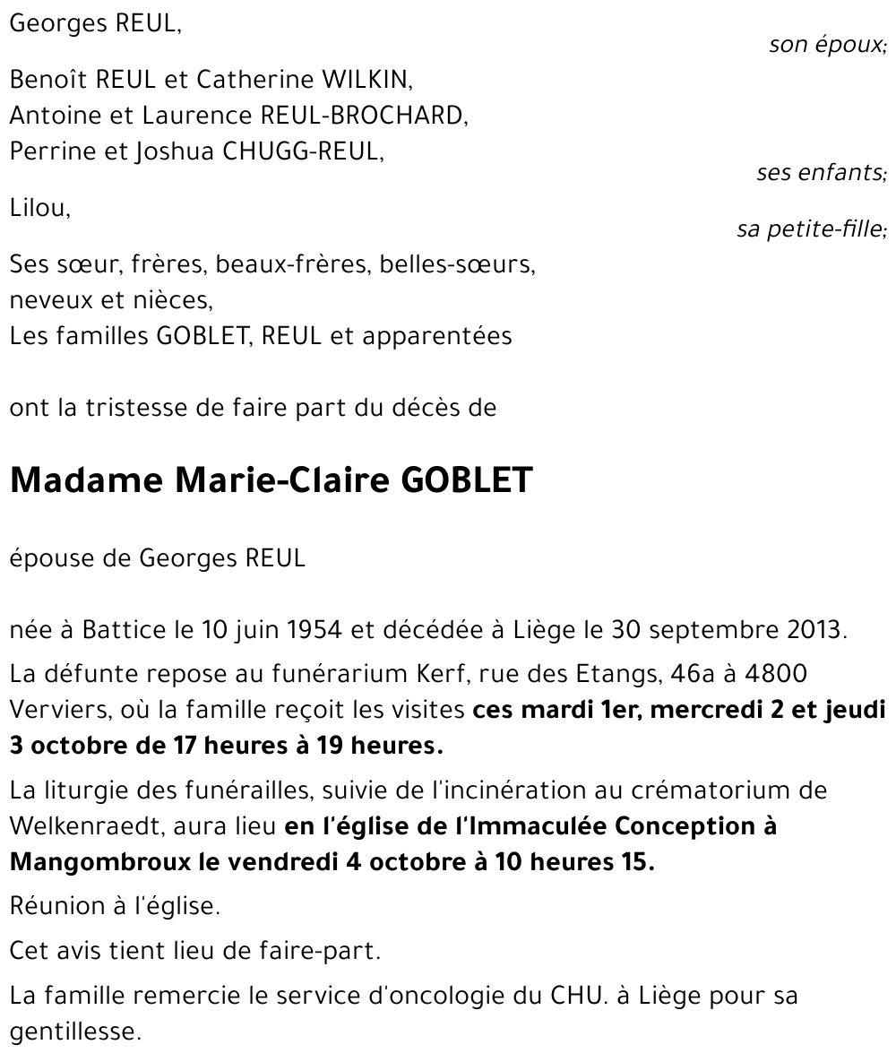 Marie-Claire GOBLET