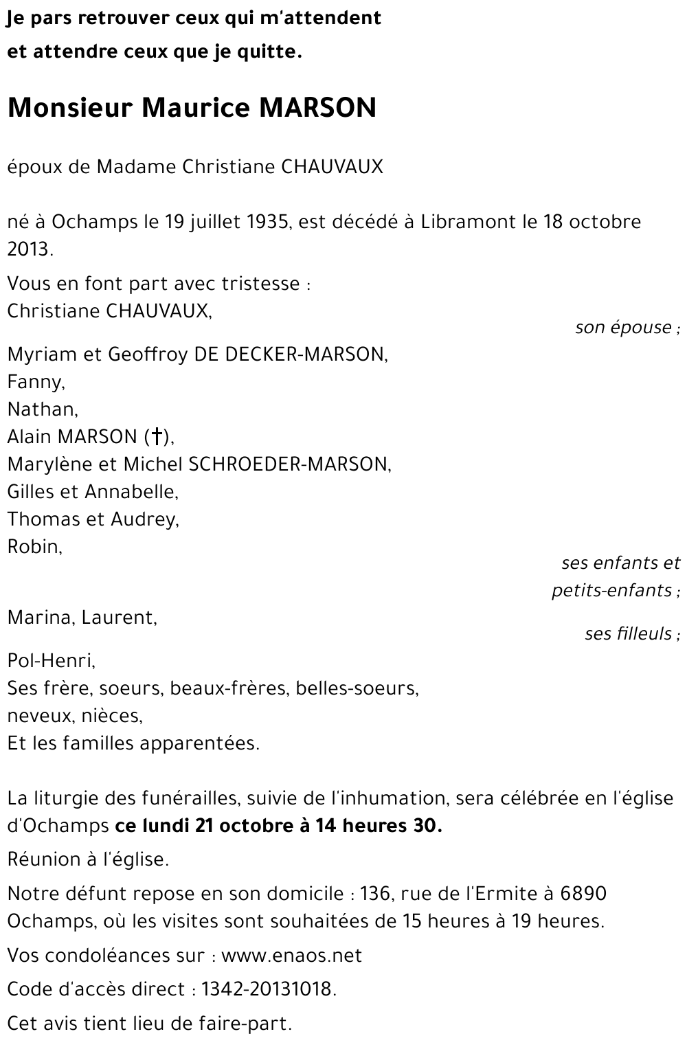 Maurice MARSON
