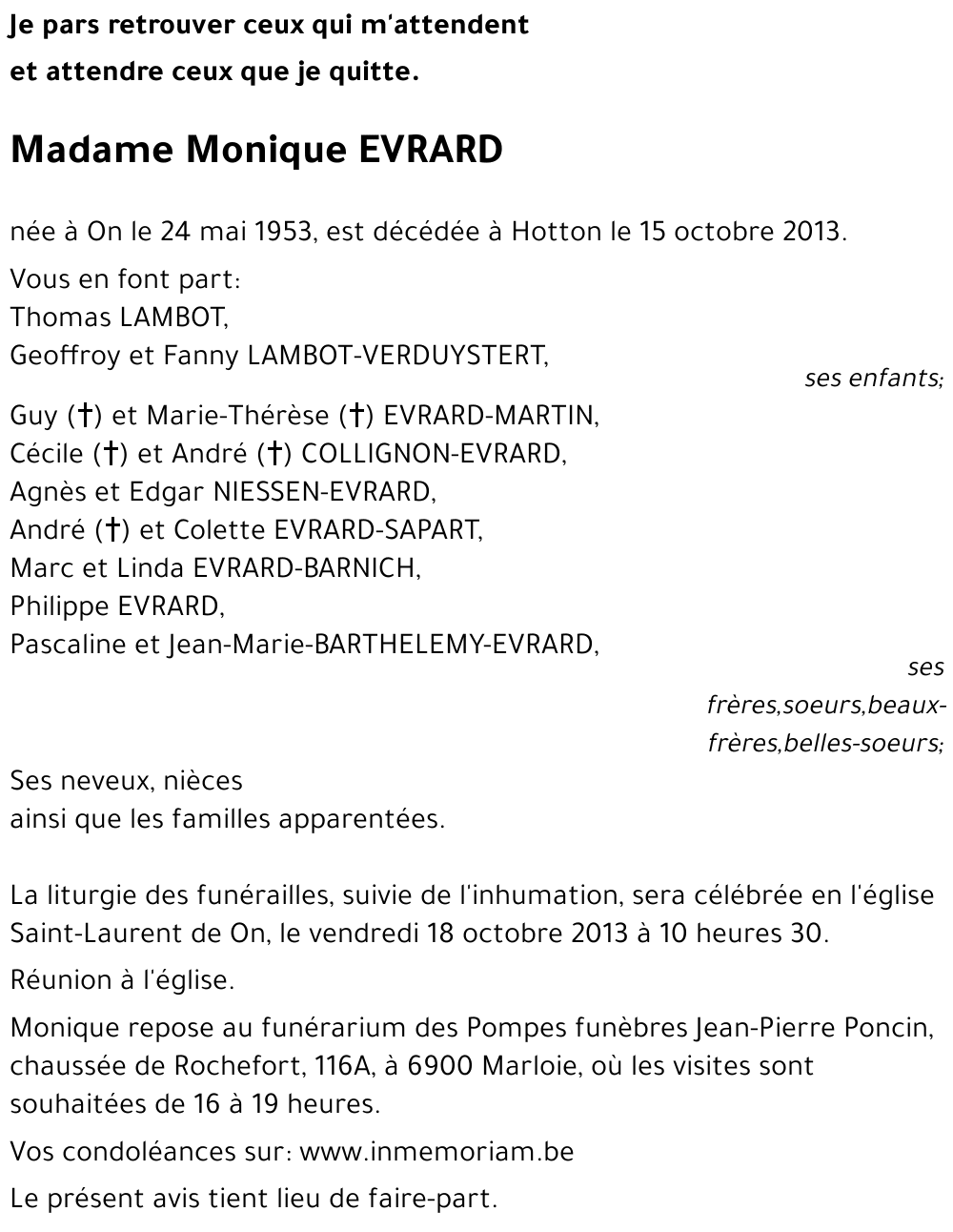 Monique EVRARD