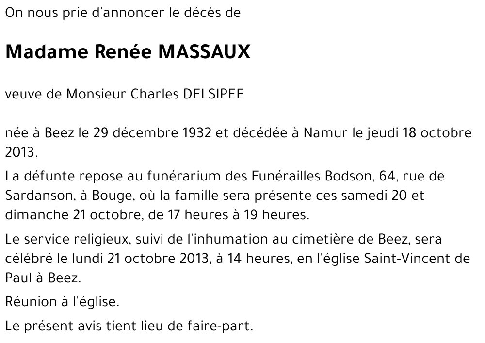 Renée MASSAUX