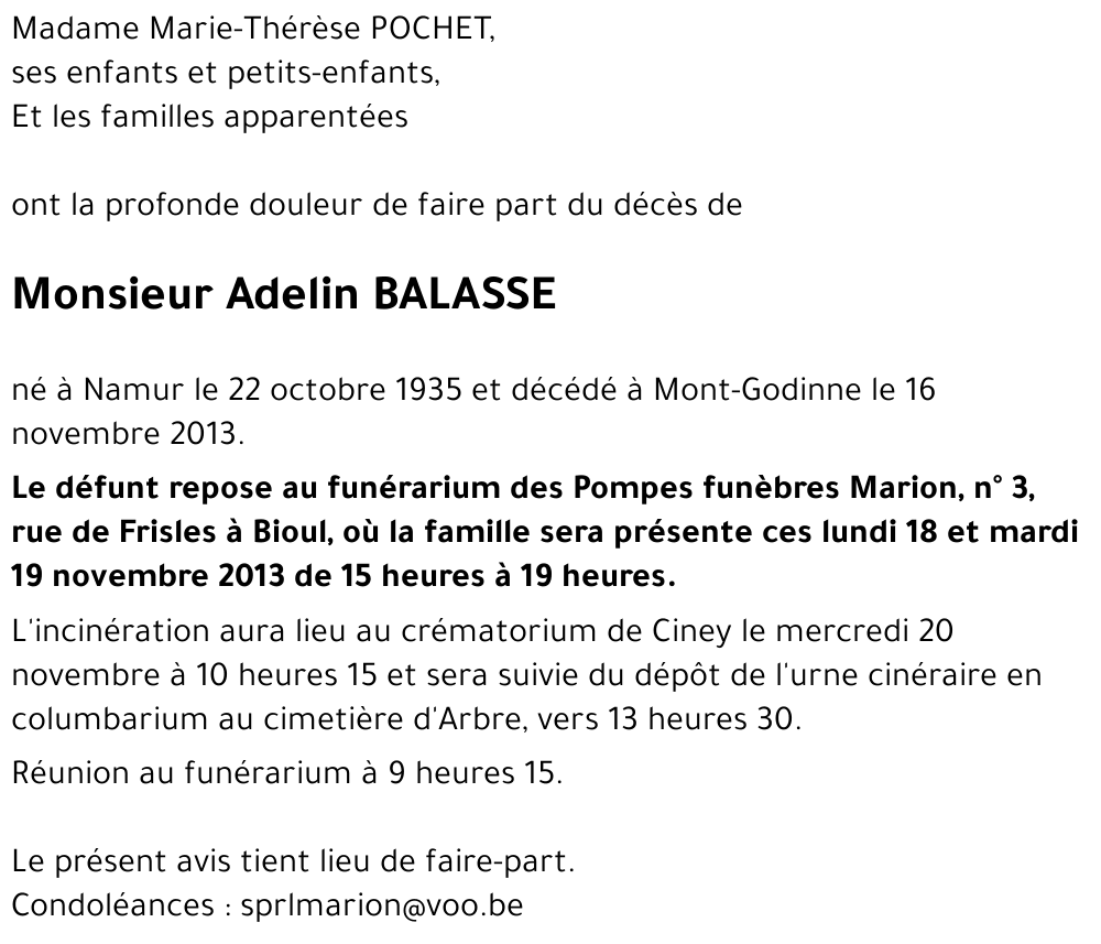 Adelin BALASSE