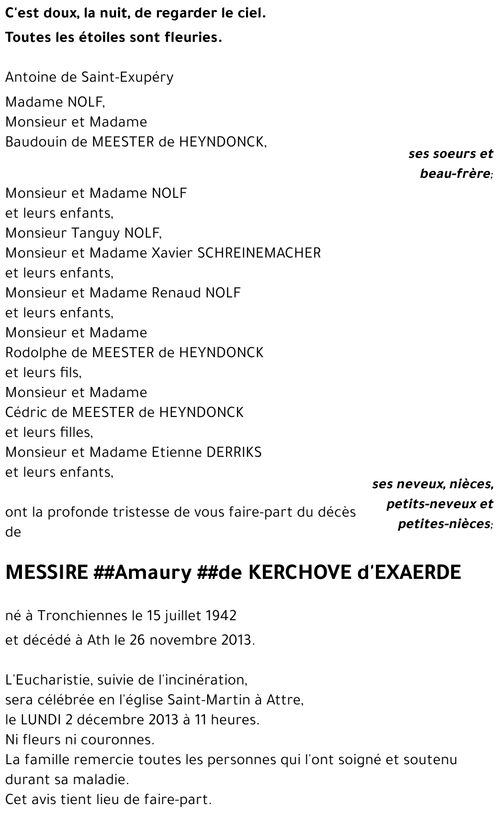 Amaury de KERCHOVE d'EXAERDE