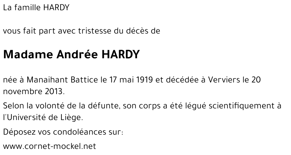 Andrée HARDY